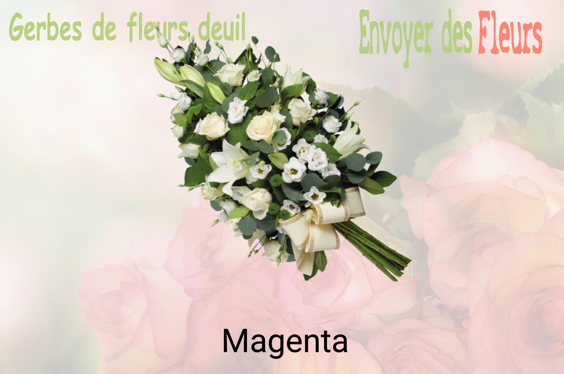 Gerbe de fleurs de deuil livrée à Magenta